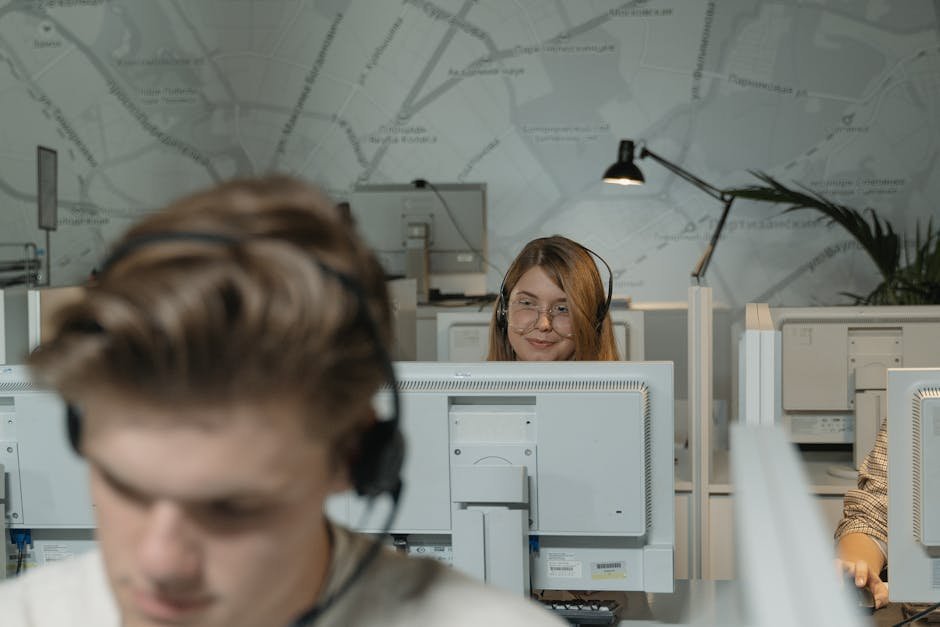 Customer support agent reviewing AI helpdesk dashboard